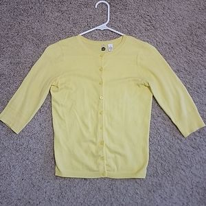 BP 3/4 sleeve yellow cardigan. Size S